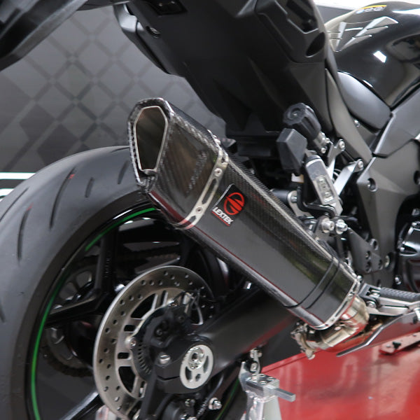 Lextek SP7C Gloss Carbon Fibre Exhaust System 400mm for Kawasaki Ninja 1000SX (20- )