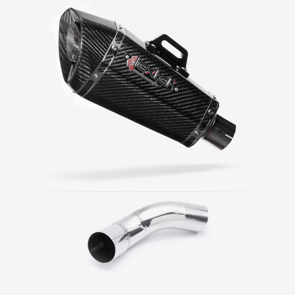 Lextek XP8C Carbon Fibre Exhaust 210mm with Link Pipe for Kawasaki Z900 (20-23)