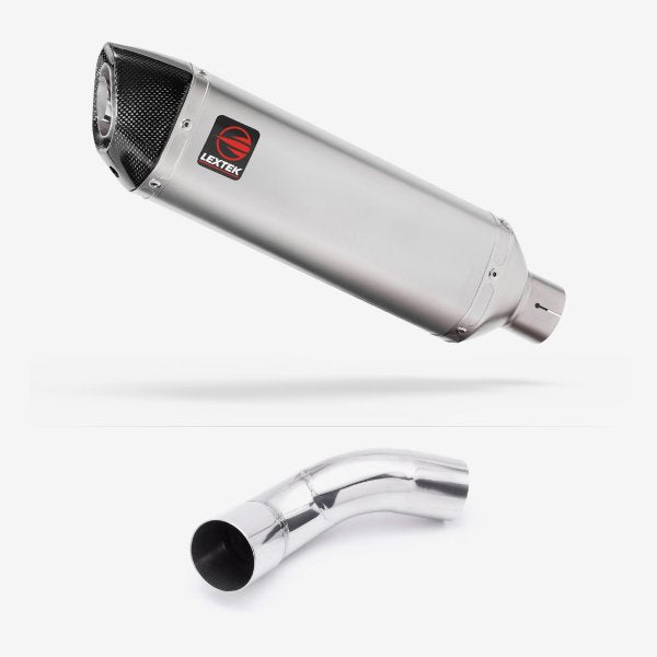 Lextek VP1 Matt S/Steel Exhaust 300mm with Link Pipe for Kawasaki Z900 (20-23)