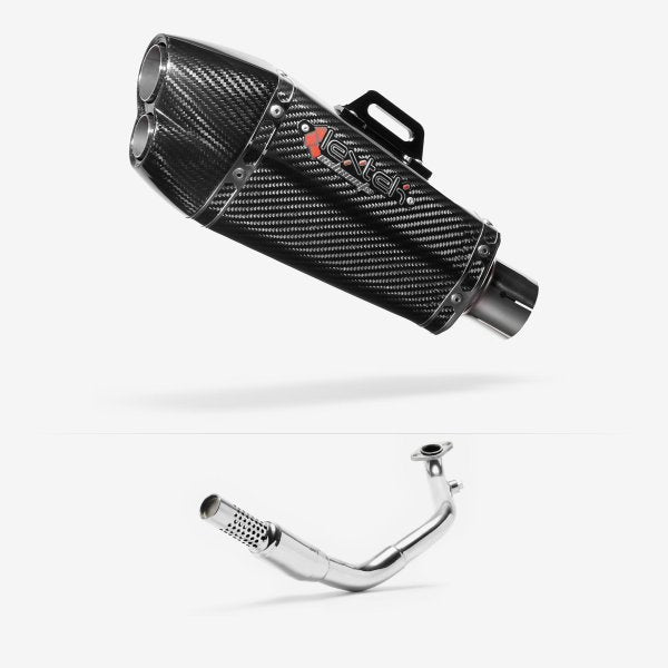 Lextek XP13C Carbon Fibre Exhaust System 210mm for Lexmoto Enigma 125