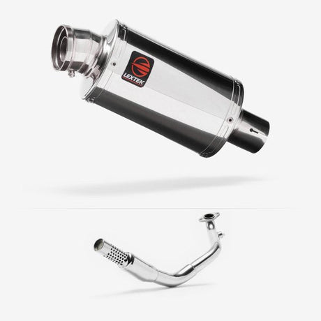 Lextek OP4 Polished S/Steel Exhaust System 200mm for Lexmoto Enigma 125