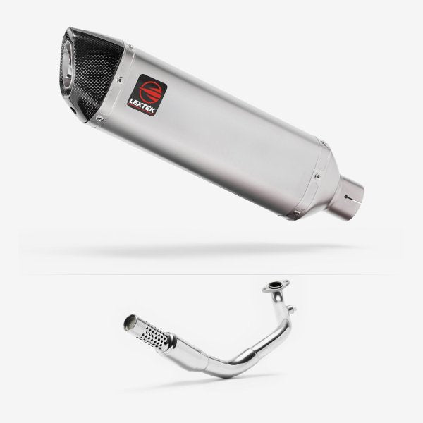 Lextek VP1 Matt S/Steel Exhaust System 300mm for Lexmoto Enigma 125