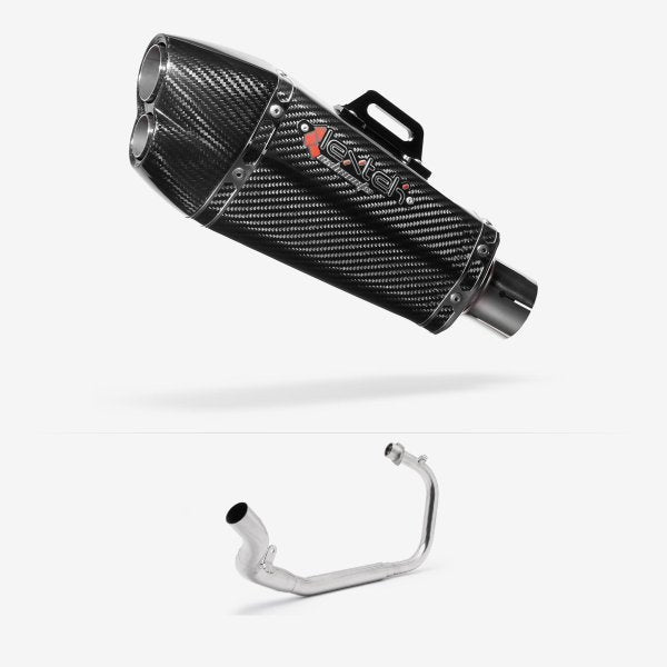 Lextek XP13C Carbon Fibre Exhaust System 210mm for Lexmoto LXR 125