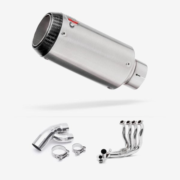 Lextek CP1 Matt S/Steel Carbon Tip Exhaust System 150mm for BMW S1000XR (15-19)