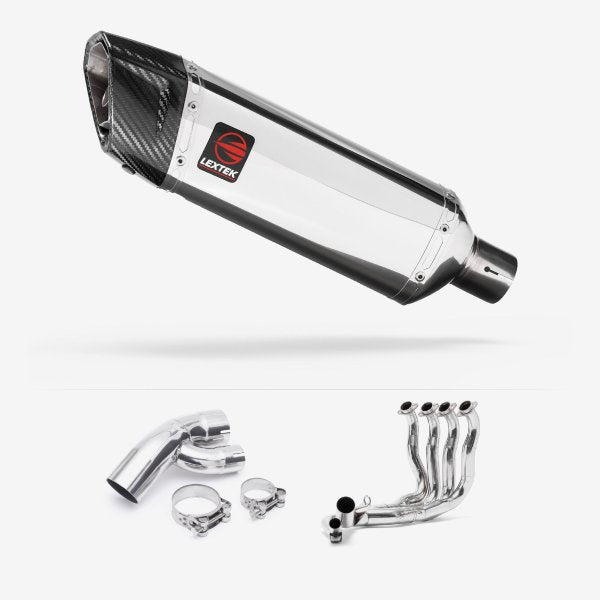 Lextek SP4 Polished Stainless Steel Exhaust System 300mm for BMW S1000XR (15-19)