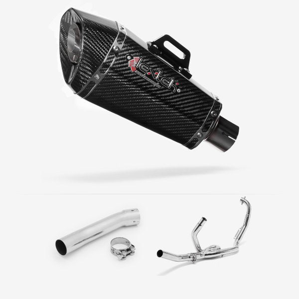 Lextek XP8C Carbon Fibre Exhaust System 210mm for Suzuki SV650 (99-02)