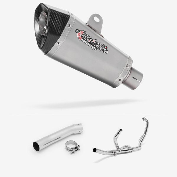 Lextek XP10 Matt S/Steel Exhaust System 210mm for Suzuki SV650 (99-02)