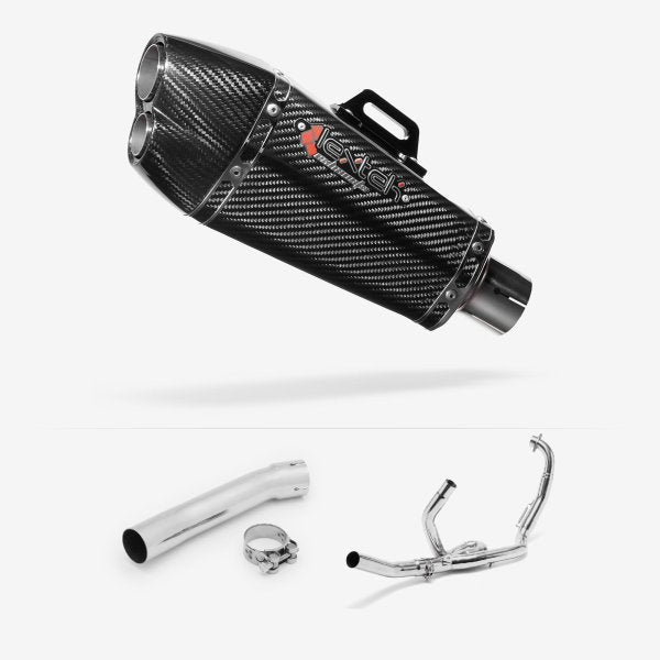 Lextek XP13C Carbon Fibre Exhaust System 210mm for Suzuki SV650 (99-02)