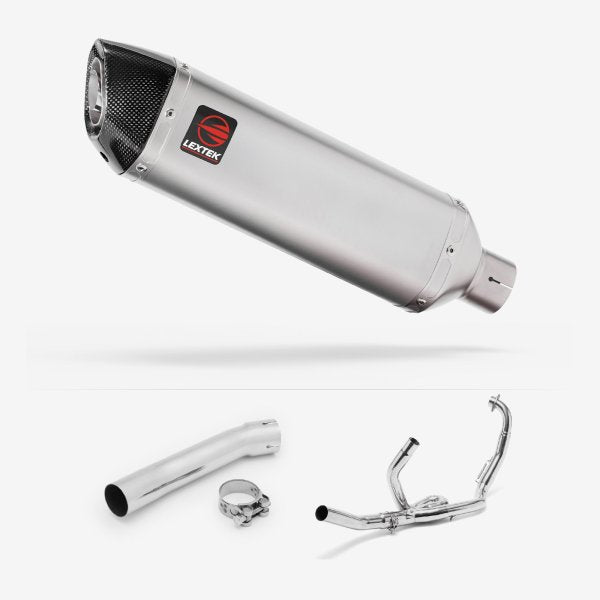 Lextek VP1 Matt S/Steel Exhaust System 300mm for Suzuki SV650 (99-02)