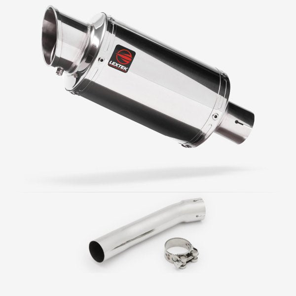 Lextek YP4 S/Steel Stubby Exhaust 200mm with Link Pipe for Suzuki SV650 (99-02)