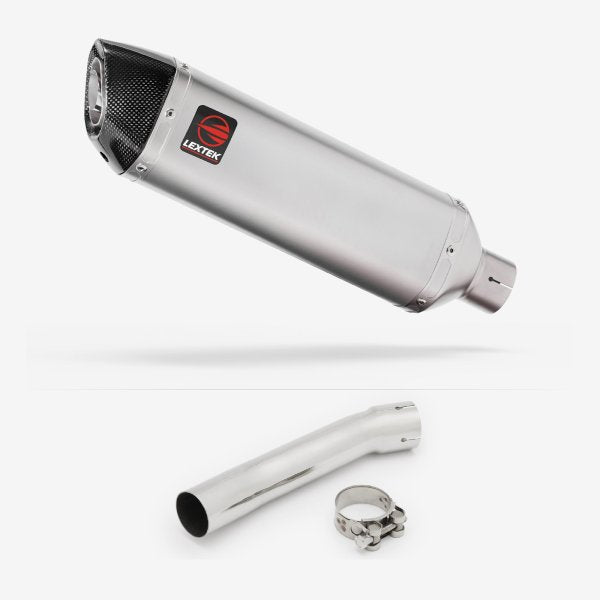 Lextek VP1 Matt S/Steel Exhaust 300mm with Link Pipe for Suzuki SV650 (99-02)