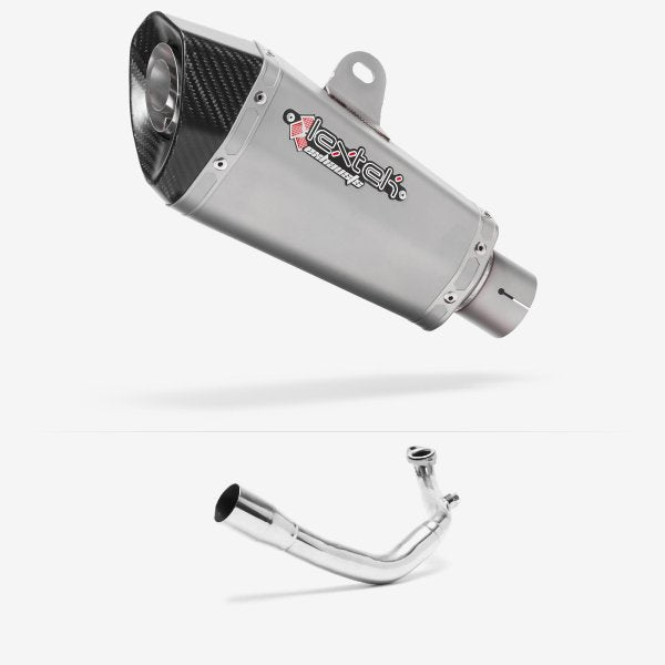 Lextek XP10 Matt S/Steel Exhaust System 210mm for Lexmoto Chieftain / Apollo