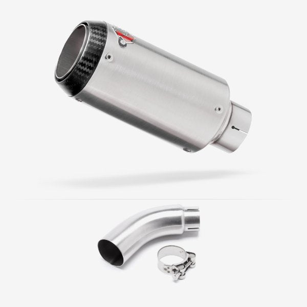 Lextek CP1 Matt S/Steel Carbon Tip Exhaust 150mm with Link Pipe for Yamaha MT-03 (16-22)