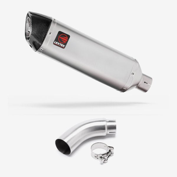 Lextek VP1 Matt S/Steel Exhaust 300mm with Link Pipe for Yamaha MT-03 (16-22)