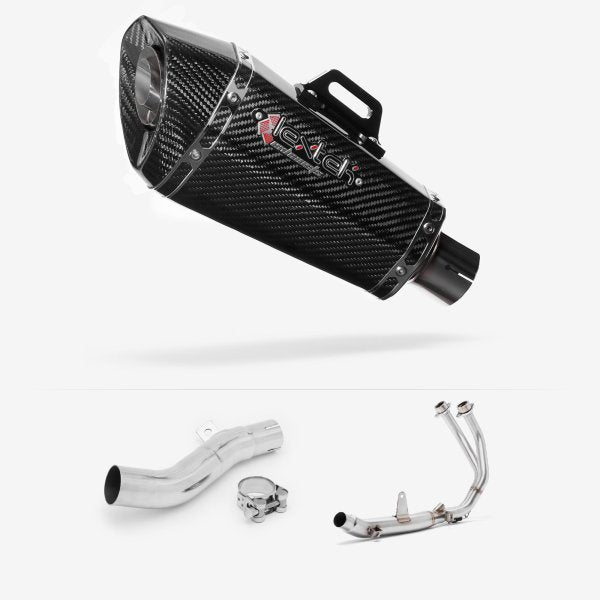 Lextek XP8C Carbon Fibre Exhaust System 210mm for Honda CB500X (17-19)