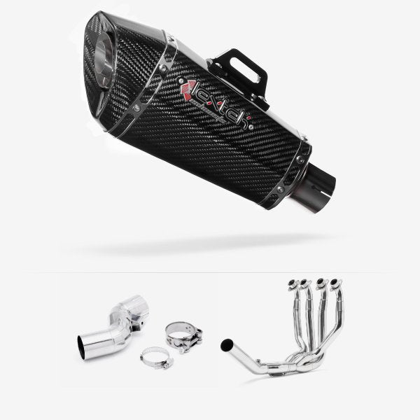 Lextek Stainless Steel XP8C Carbon Fibre Exhaust System 210mm for Kawasaki Ninja H2 SX (18-20)