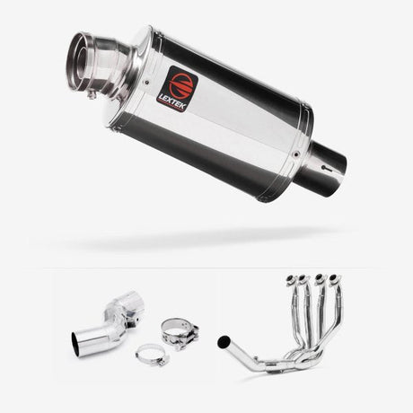 Lextek Polished Stainless Steel OP4 Exhaust System 200mm for Kawasaki Ninja H2 SX (18-20)
