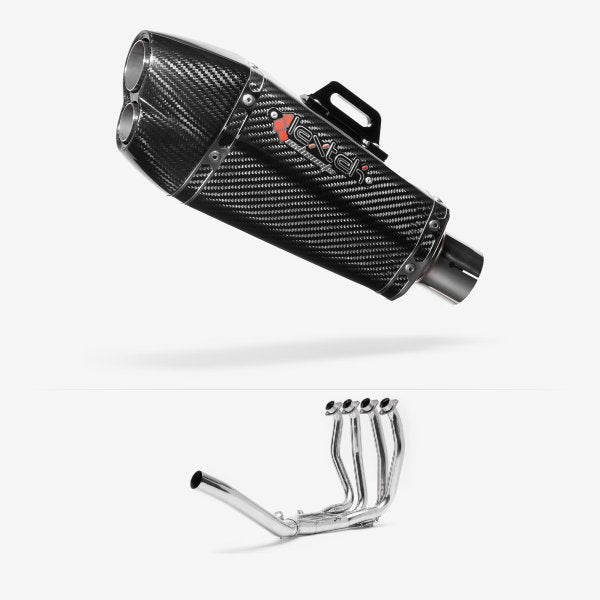 Lextek Stainless Steel XP13C Carbon Fibre Exhaust System 210mm Single Sided