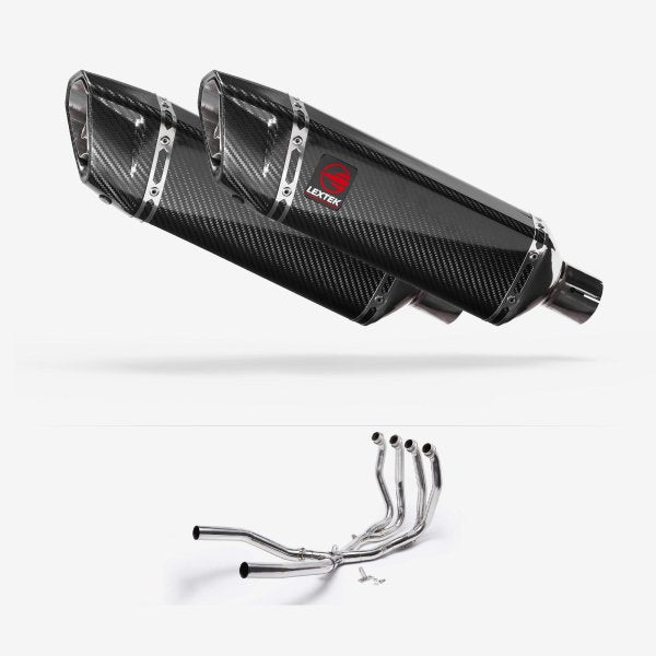 Lextek Stainless Steel SP9C Carbon Fibre Exhaust System 300mm