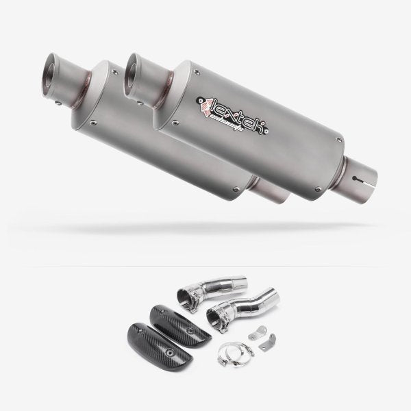 Lextek Polished Stainless Steel GP1 Exhaust 240mm with Link Pipes