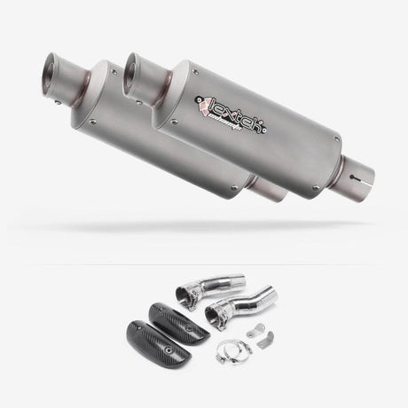 Lextek Polished Stainless Steel GP1 Exhaust 240mm with Link Pipes