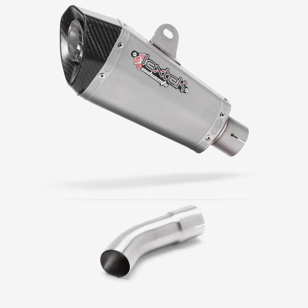 Lextek XP10 Matt S/Steel Exhaust 210mm with Link Pipe for Suzuki GSX-S 1000 (21-24)