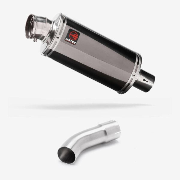 Lextek OP16 Dark Tint Stainless Exhaust 250mm with Link Pipe for Suzuki GSX-S 1000 (21-24)