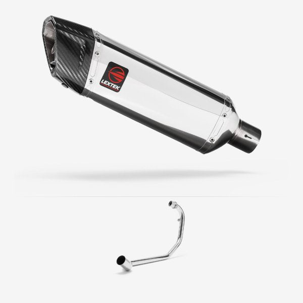Lextek SP4 Polished Stainless Steel Exhaust System 300mm for Lexmoto Tempest GT 125