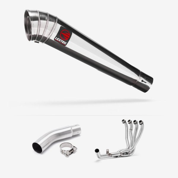 Lextek MP4 S/Steel Megaphone Exhaust System 300mm for Suzuki GSX-S750 (17-21)