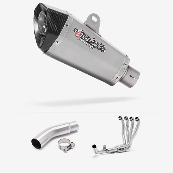 Lextek XP10 Matt S/Steel Exhaust System 210mm for Suzuki GSX-S750 (17-21)