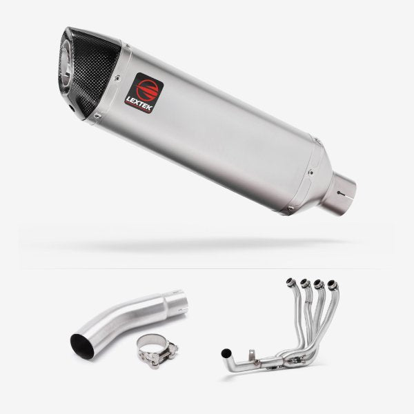 Lextek VP1 Matt S/Steel Exhaust System 300mm for Suzuki GSX-S750 (17-21)