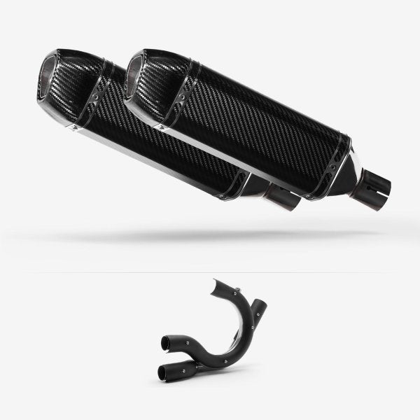 Lextek SU8C Carbon Fiber Exhaust 260mm with Link Pipe for Suzuki M1800R (06-15)