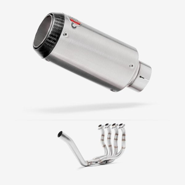 Lextek Stainless Steel CP1 Matt S/Steel Carbon Tip Exhaust System 150mm for Yamaha YZF R6 (99-02)