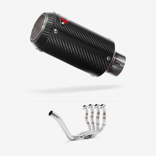 Lextek Stainless Steel CP8C Full Carbon Exhaust System 150mm for Yamaha YZF R6 (99-02)