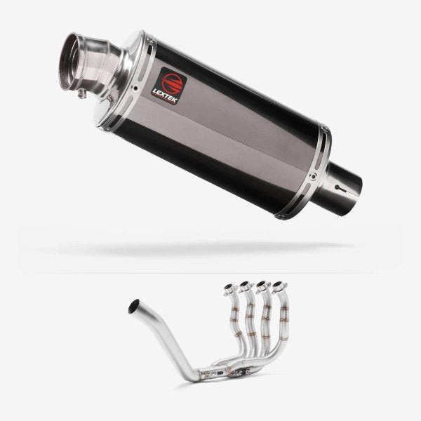 Lextek Stainless Steel OP16 Dark Tint Stainless Exhaust System 250mm for Yamaha YZF R6 (99-02)