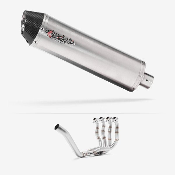 Lextek Stainless Steel RP1 Gloss S/Steel Oval Exhaust System 400mm for Yamaha YZF R6 (99-02)