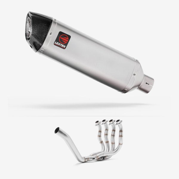 Lextek Stainless Steel VP1 Matt S/Steel Exhaust System 300mm for Yamaha YZF R6 (99-02)