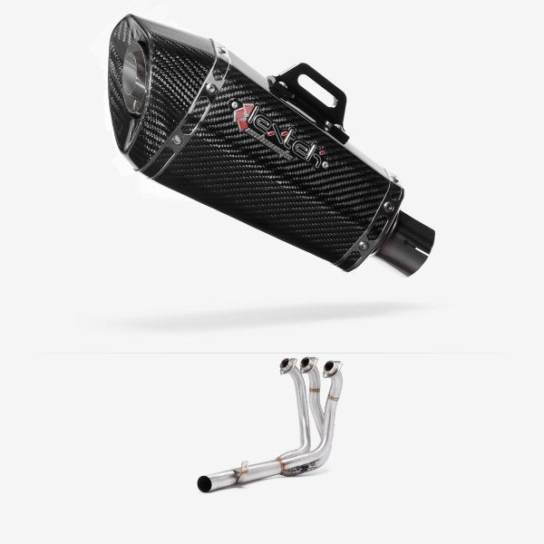 Lextek Stainless Steel XP8C Carbon Fibre Exhaust System 210mm Low Level for Yamaha MT-09 (21-24)