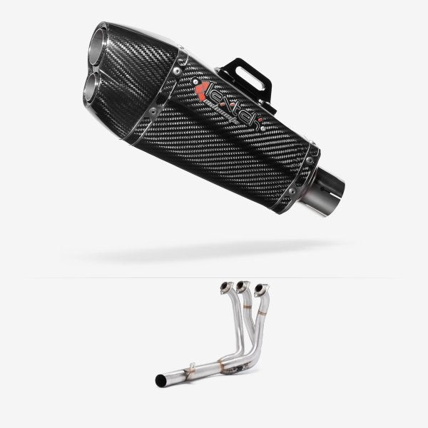 Lextek Stainless Steel XP13C Carbon Fibre Exhaust System 210mm Low Level for Yamaha MT-09 (21-24)