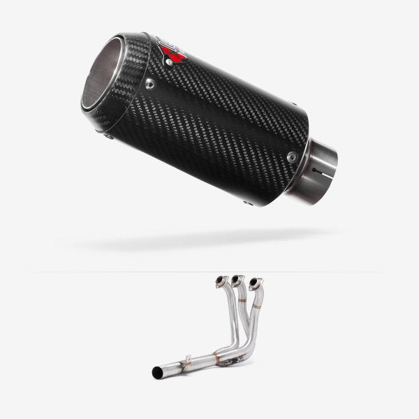 Lextek Stainless Steel CP8C Full Carbon Exhaust System 150mm Low Level for Yamaha MT-09 (21-24)