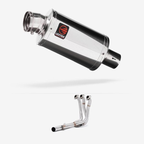 Lextek Stainless Steel OP4 Polished S/Steel Exhaust System 200mm Low Level for Yamaha MT-09 (21-24)