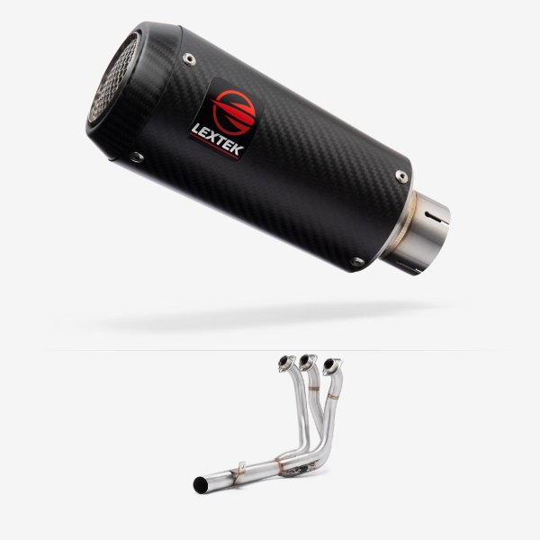 Lextek Stainless Steel CP9C Full Carbon Exhaust System 180mm Low Level for Yamaha MT-09 (21-24)