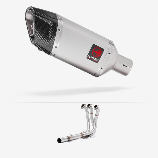 Lextek Stainless Steel SP5 Matt Stainless Steel Exhaust System 200mm Low Level