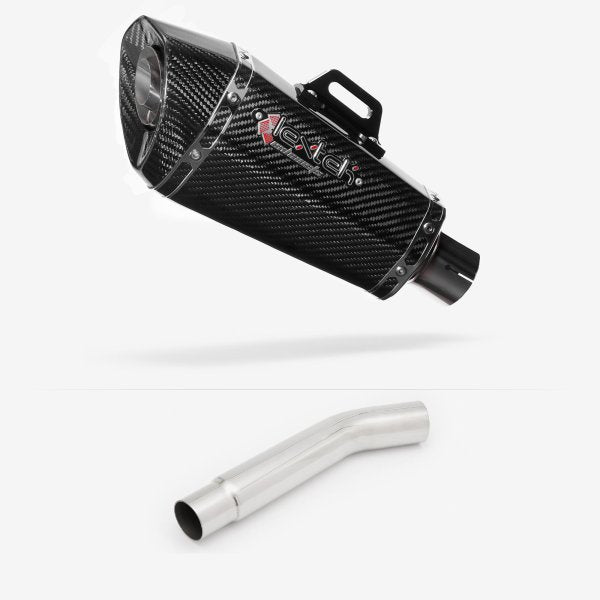 Lextek Stainless Steel XP8C Carbon Fibre Exhaust 210mm with Link Pipe
