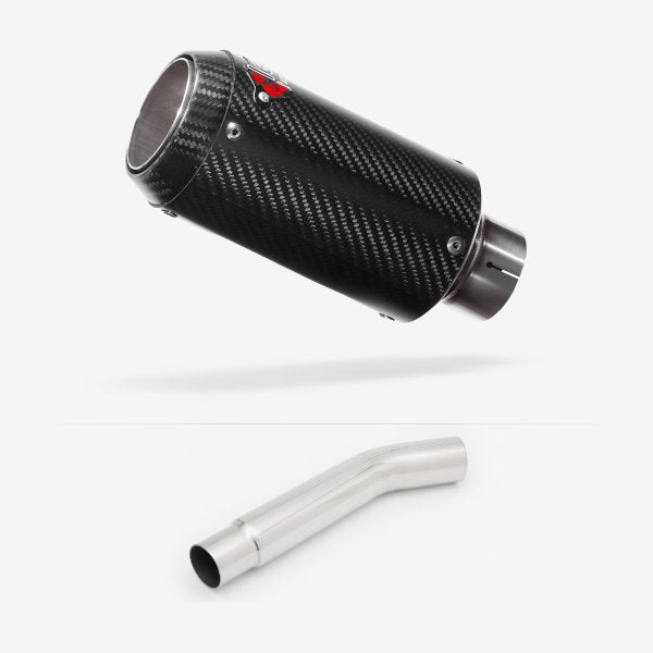 Lextek Stainless Steel CP8C Carbon Fibre Exhaust 150mm with Link Pipe