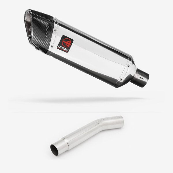 Lextek Polished Stainless Steel SP4 Exhaust 300mm with Link Pipe for Kawasaki Versys 1000 (12-14)