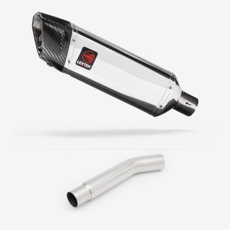 Lextek Polished Stainless Steel SP4 Exhaust 300mm with Link Pipe for Kawasaki Versys 1000 (12-14)