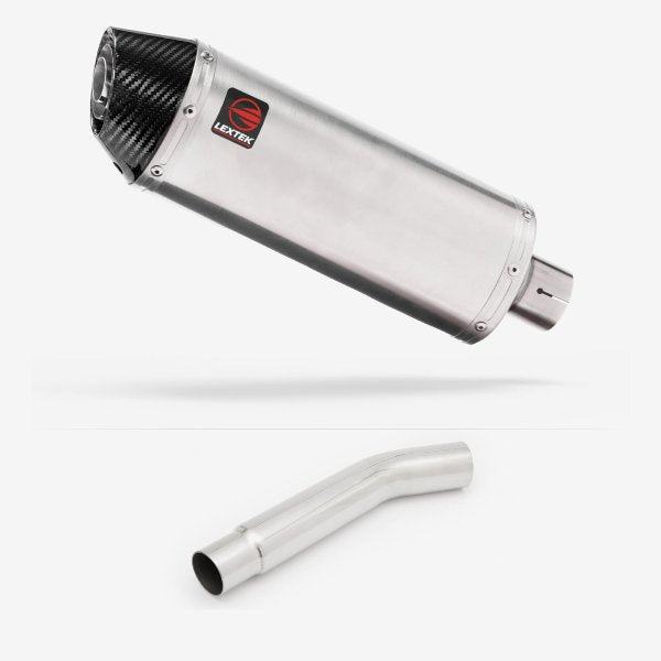 Lextek Stainless Steel RP2 Oval Exhaust 300mm with Link Pipe for Kawasaki Versys 1000 (12-14)