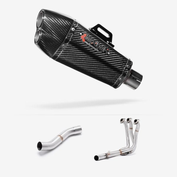 Lextek Stainless Steel XP13C Full Exhaust System 210mm High Level for Yamaha MT-09 (21-24)