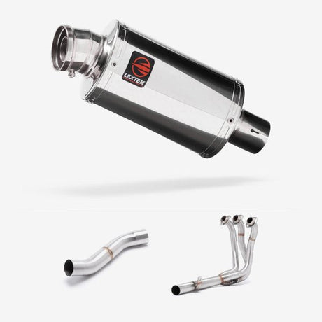 Lextek Polished Stainless Steel OP4 Full Exhaust System 200mm High Level for Yamaha MT-09 (21-24)